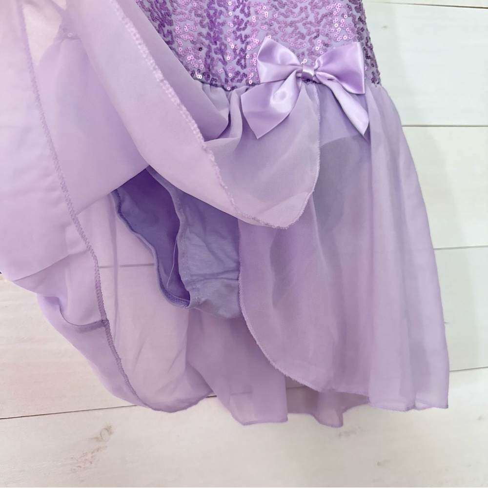Lilac Sequin Kids Dance Costume Dress Girls Size‎ XL - Picture 4 of 6